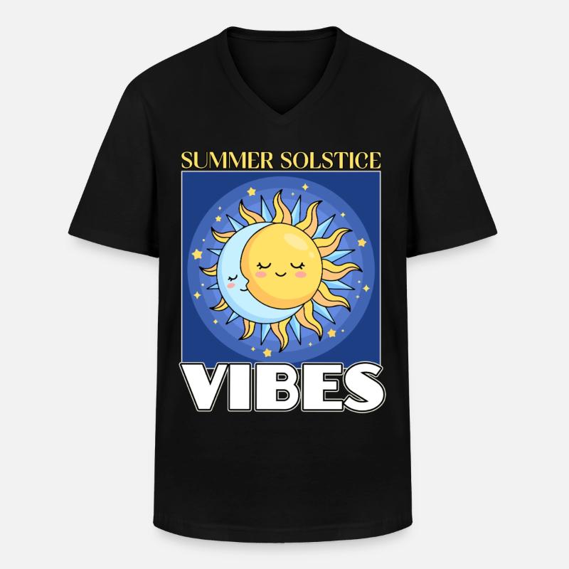 Litha Pagan Solstice d’été Midsommar - T-shirt col V Homme - noir