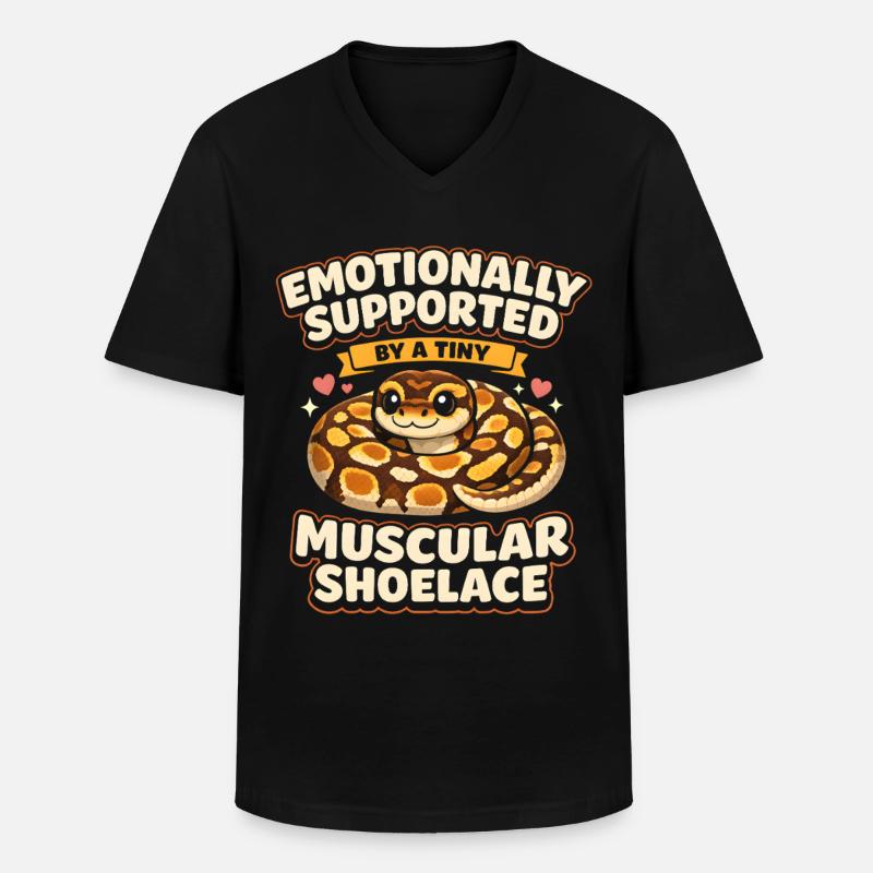 Lacets musclés | Humour du Python Roi - T-shirt col V Homme - noir