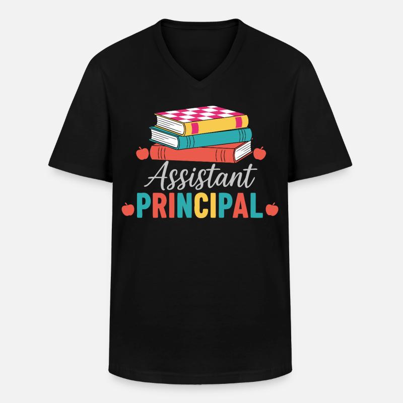 Konrektor Assistant Principal Bücher - Männer-T-Shirt mit V-Ausschnitt - Schwarz