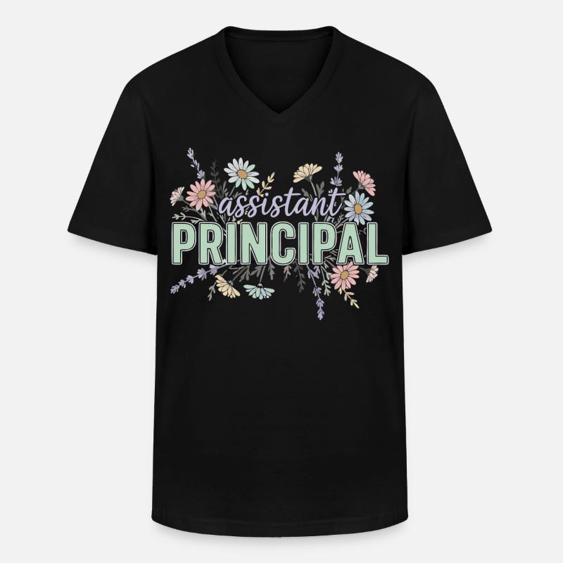 Konrektor Assistant Principal Blumen - Männer-T-Shirt mit V-Ausschnitt - Schwarz