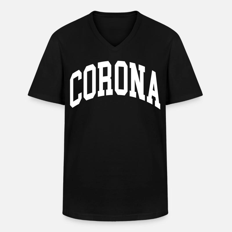 Corona - Männer-T-Shirt mit V-Ausschnitt - Schwarz