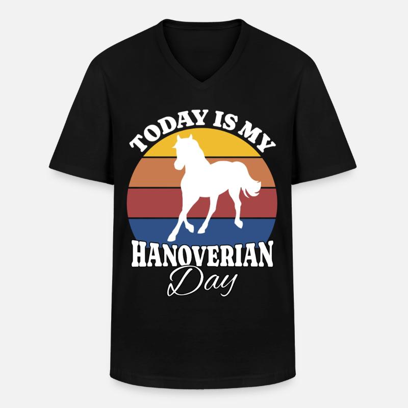 Hannoveraner Hanoverian - Männer-T-Shirt mit V-Ausschnitt - Schwarz