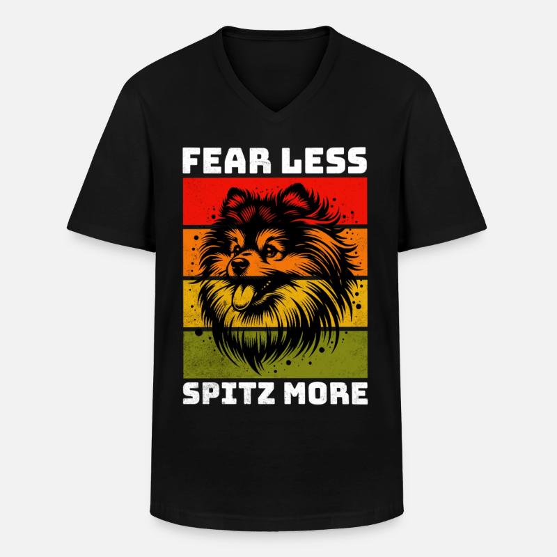 German Spitz Spitz Zwergspitz - Männer-T-Shirt mit V-Ausschnitt - Schwarz