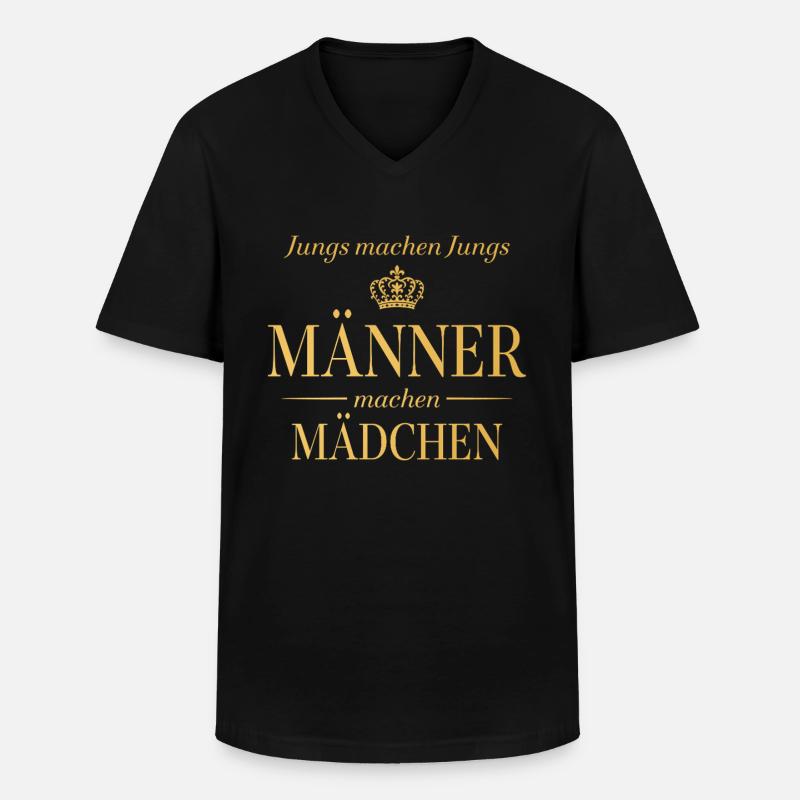 Jungs machen Jungs – Männer machen Mädchen - Männer-T-Shirt mit V-Ausschnitt - Schwarz