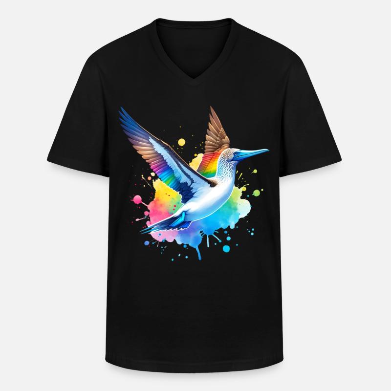 Blaufusstölpel Geschenk - Männer-T-Shirt mit V-Ausschnitt - Schwarz