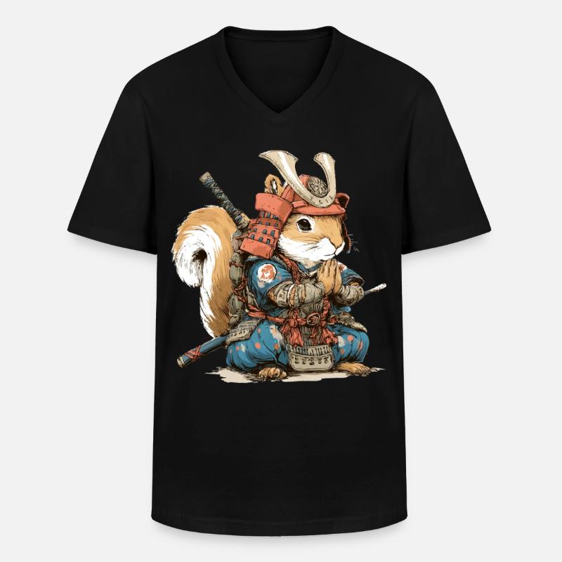 Squirrel Samurai Armor - Men's V-Neck T-Shirt - black
