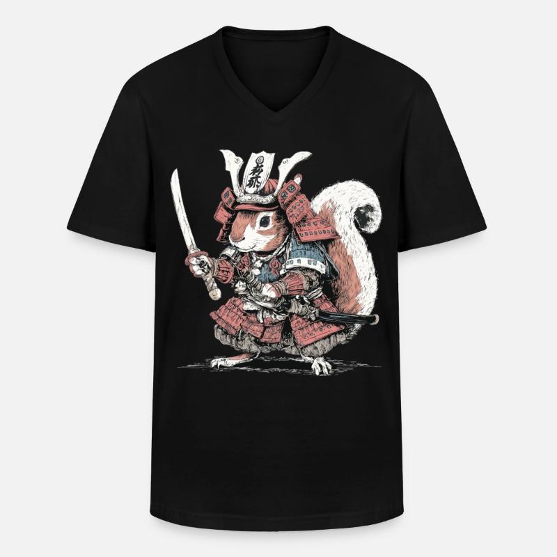 Squirrel Samurai Armor - Men's V-Neck T-Shirt - black