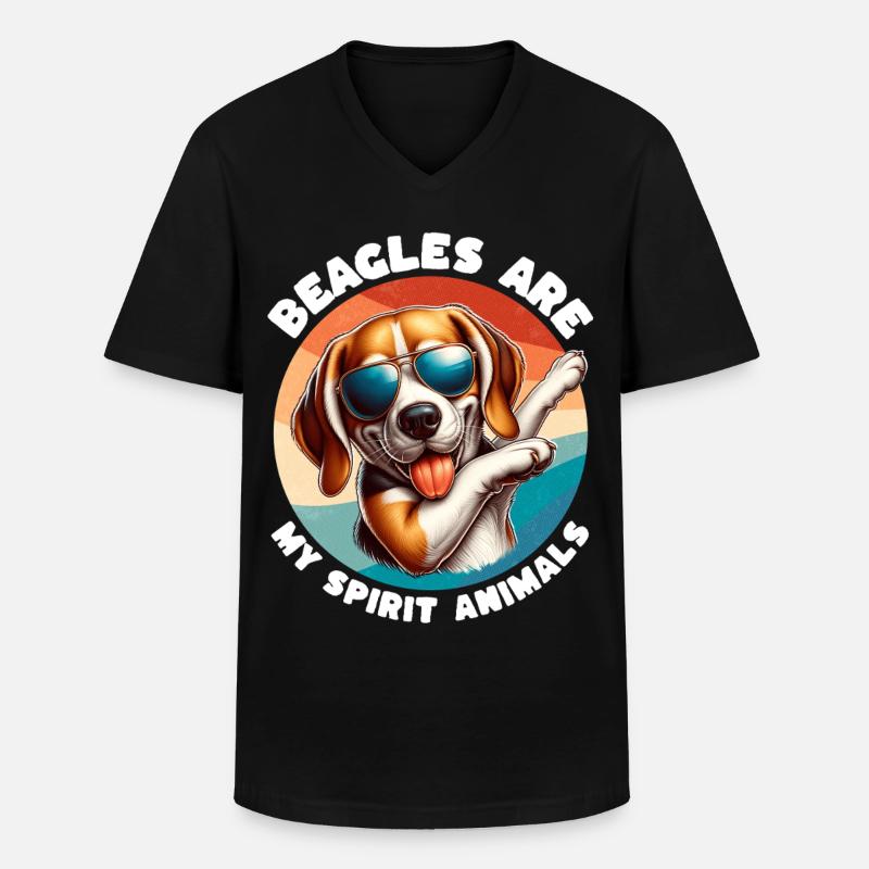 Lustige Beagle Sprüche - Männer-T-Shirt mit V-Ausschnitt - Schwarz