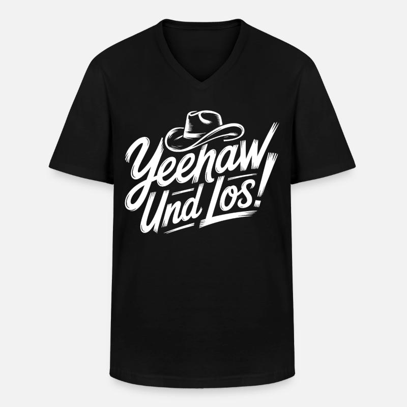 Yeah and Los! Western Script - T-shirt col V Homme - noir