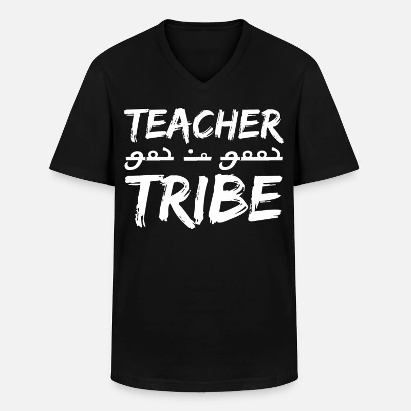 teacher tribe - Männer-T-Shirt mit V-Ausschnitt - Schwarz
