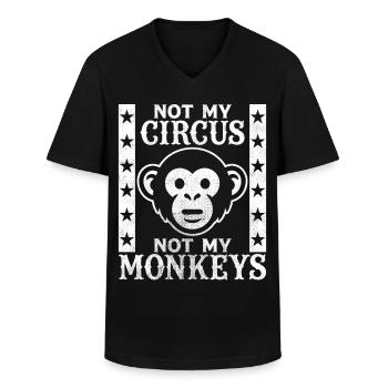 Nicht mein Zirkus, nicht meine Affen - Männer-T-Shirt mit V-Ausschnitt - Schwarz - Vorne - AI Model Male 178 dark (178cm)