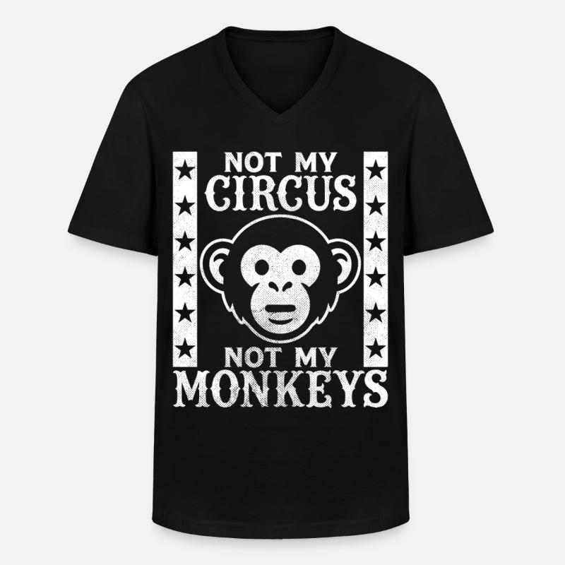 Pas mon cirque, pas mes singes - T-shirt col V Homme - noir