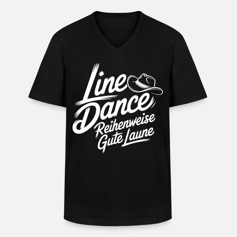 Line Dance Gute Laune - Männer-T-Shirt mit V-Ausschnitt - Schwarz