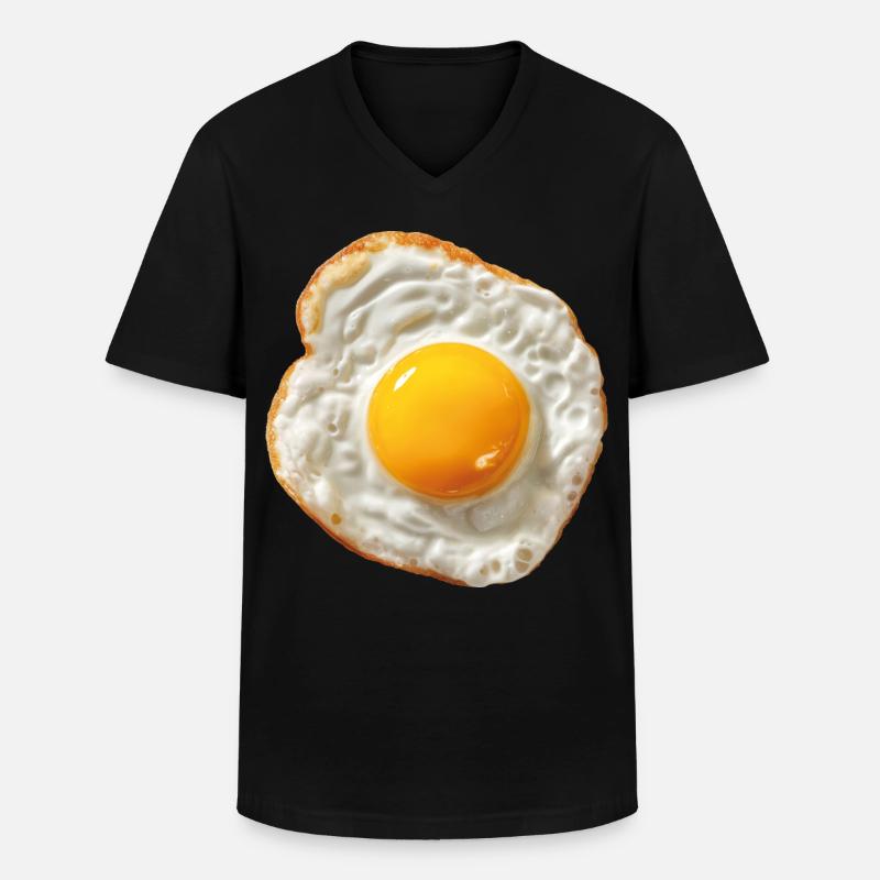 Spiegelei - Männer-T-Shirt mit V-Ausschnitt - Schwarz