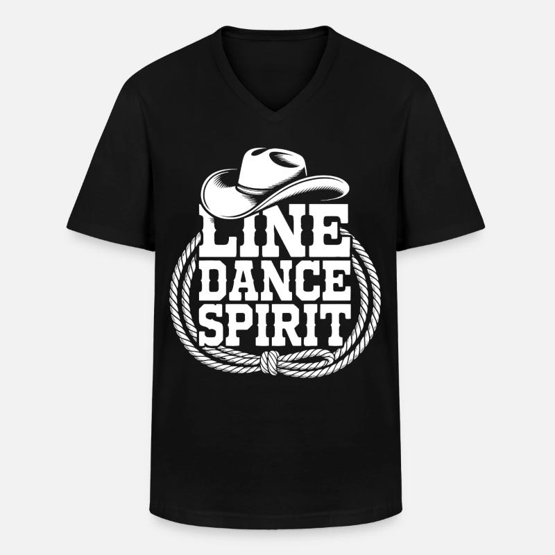 Line Dance Style - Männer-T-Shirt mit V-Ausschnitt - Schwarz