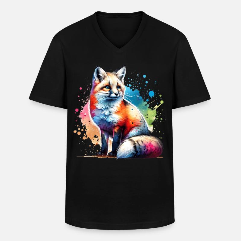 Swiftfuchs Geschenk - Männer-T-Shirt mit V-Ausschnitt - Schwarz