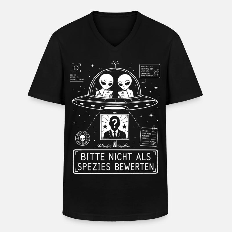 Bitte nicht als Spezies bewerten - Männer-T-Shirt mit V-Ausschnitt - Schwarz
