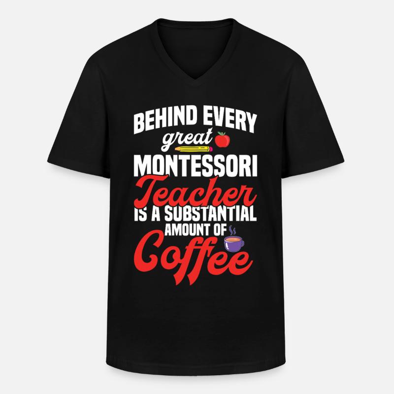 Montessori-Lehrer-Methode Schule - Männer-T-Shirt mit V-Ausschnitt - Schwarz