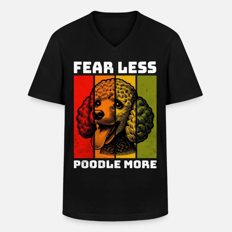 Poodle Pudel - Männer-T-Shirt mit V-Ausschnitt - Schwarz