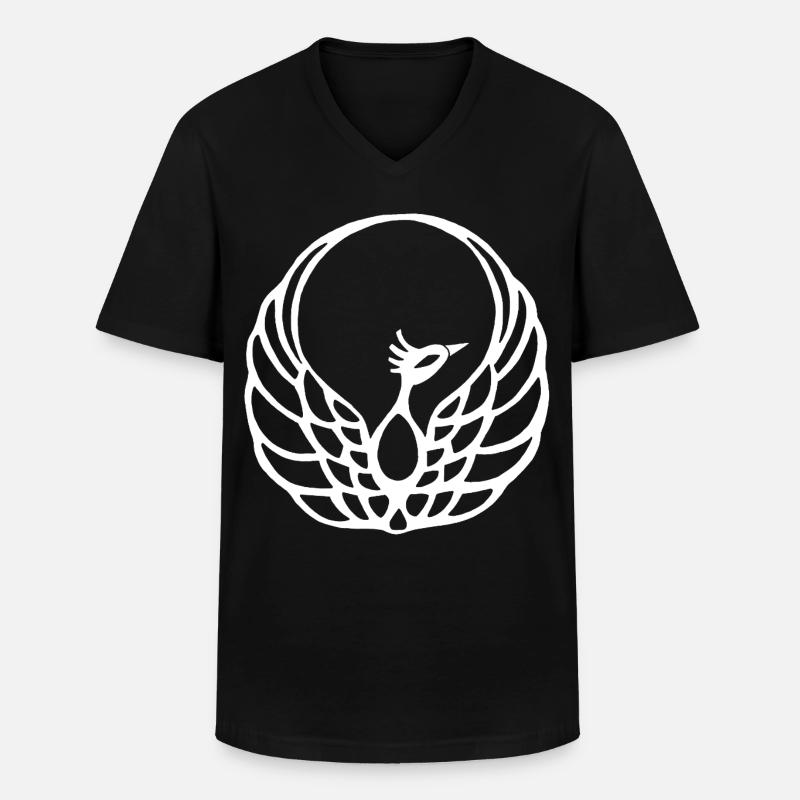 Weißer Phönix - Männer-T-Shirt mit V-Ausschnitt - Schwarz