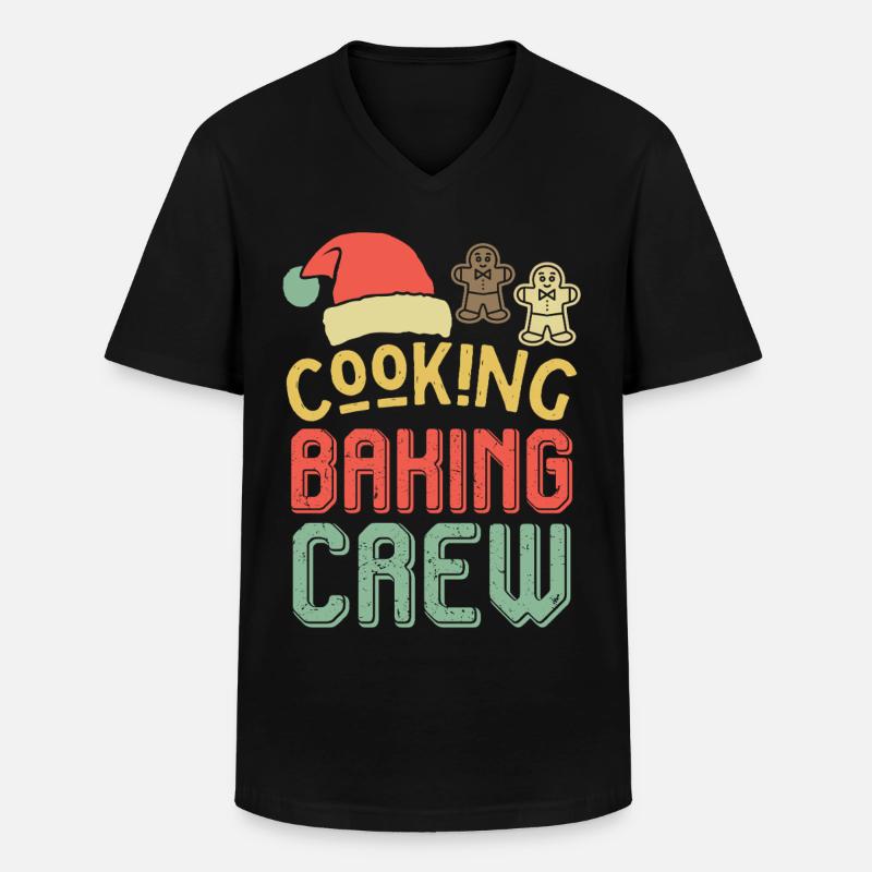 Weihnachts-Backcrew – Cooking Baking Crew - Männer-T-Shirt mit V-Ausschnitt - Schwarz