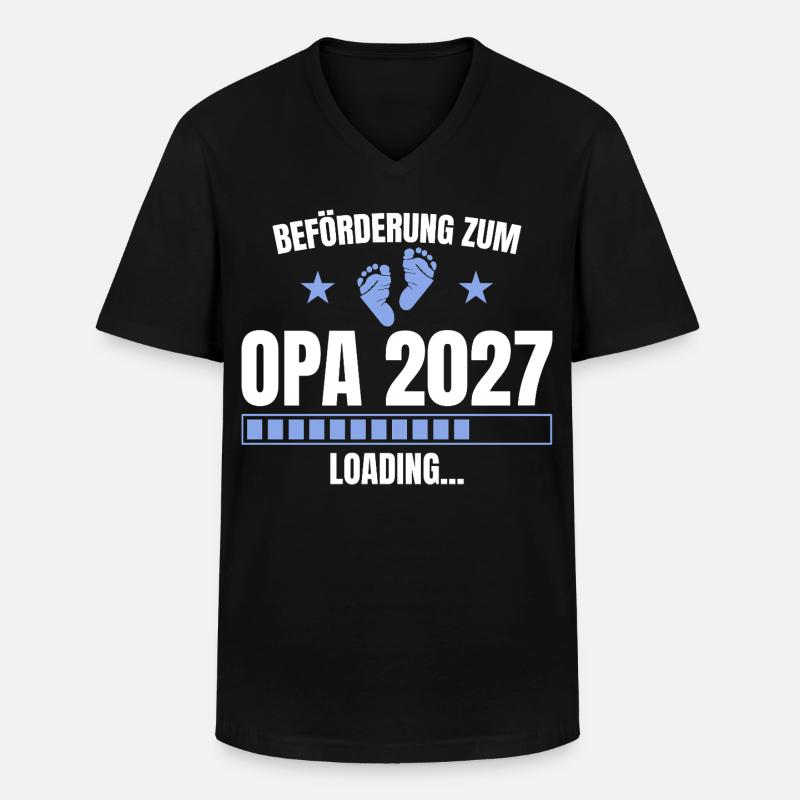 Beförderung zum Opa 2027 – Loading - Männer-T-Shirt mit V-Ausschnitt - Schwarz
