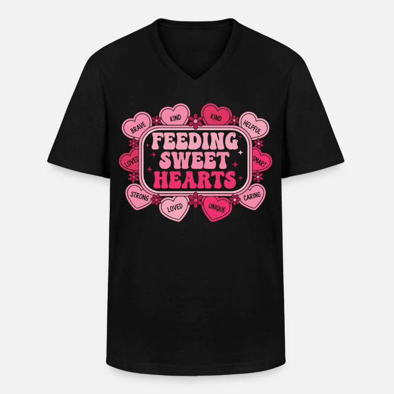 Caring Hearts: Bildung und Liebe - Männer-T-Shirt mit V-Ausschnitt - Schwarz