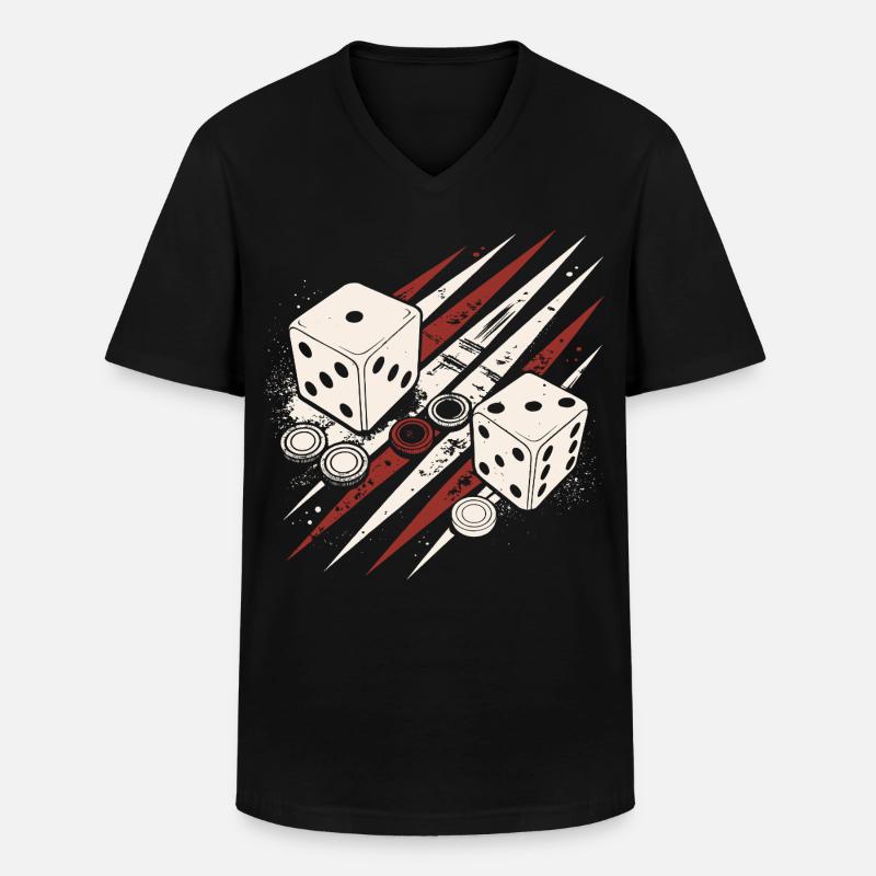 Backgammon | Board Game | Gift - Men's V-Neck T-Shirt - black