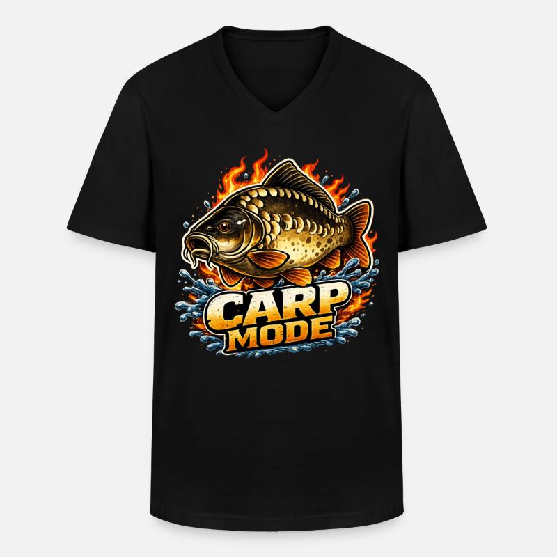 Karpfenmodus - Männer-T-Shirt mit V-Ausschnitt - Schwarz