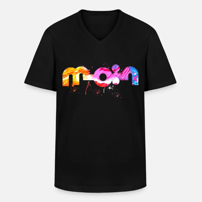 Moin - Männer-T-Shirt mit V-Ausschnitt - Schwarz