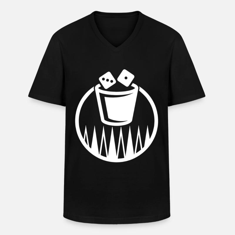 Backgammon | Brettspiel | Geschenk - Männer-T-Shirt mit V-Ausschnitt - Schwarz