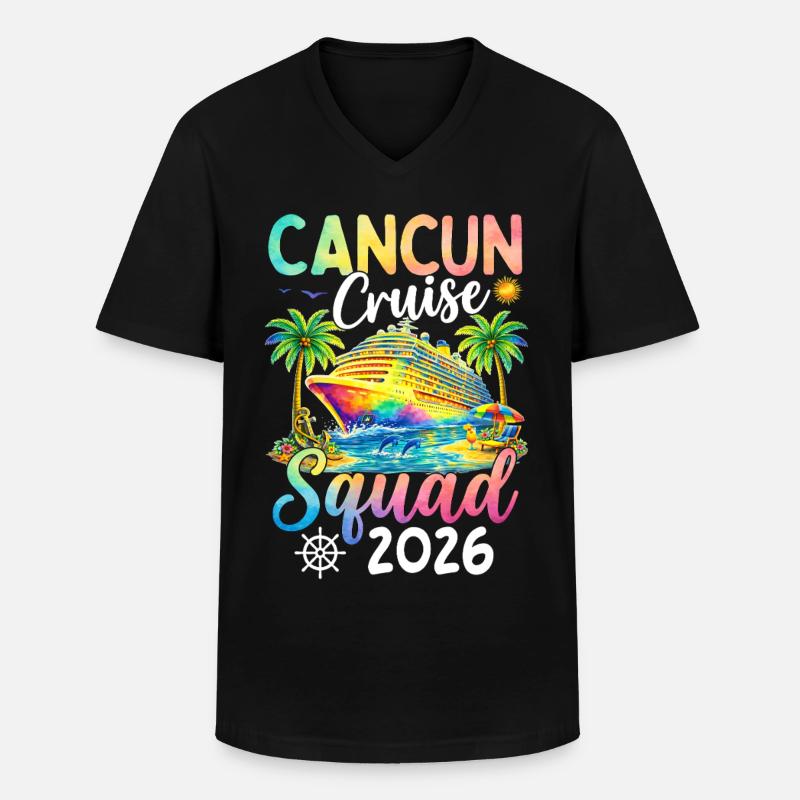 Cancun Cruise Squad 2026 - Männer-T-Shirt mit V-Ausschnitt - Schwarz