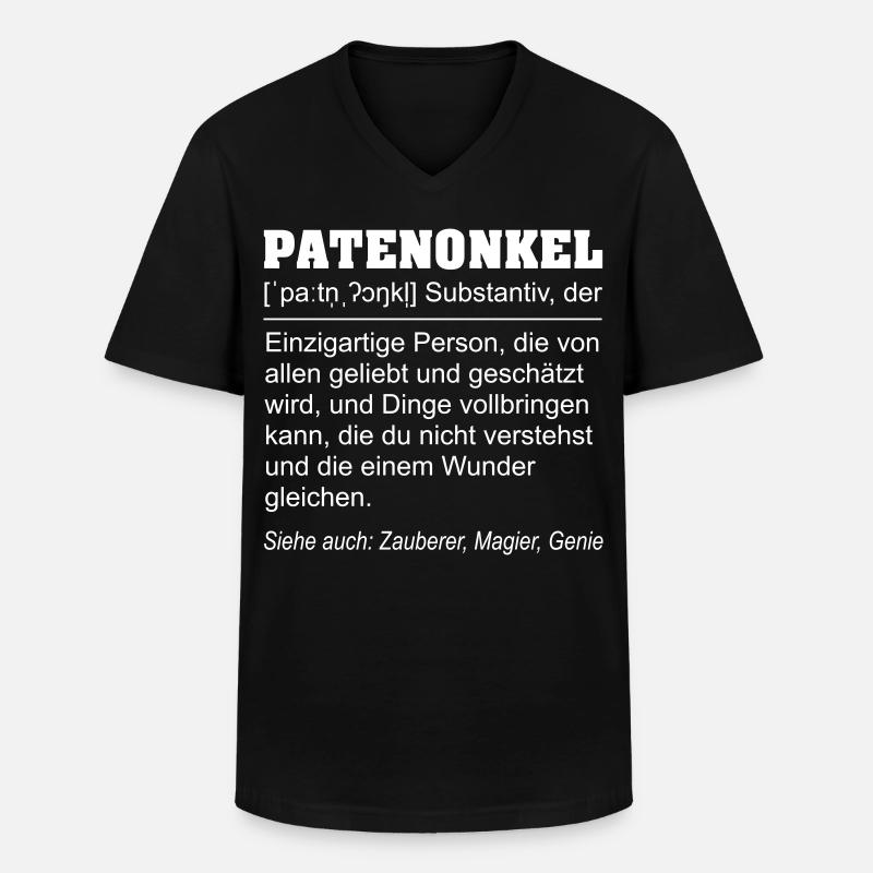 Lustige Patenonkel Definition Geschenkidee - Männer-T-Shirt mit V-Ausschnitt - Schwarz
