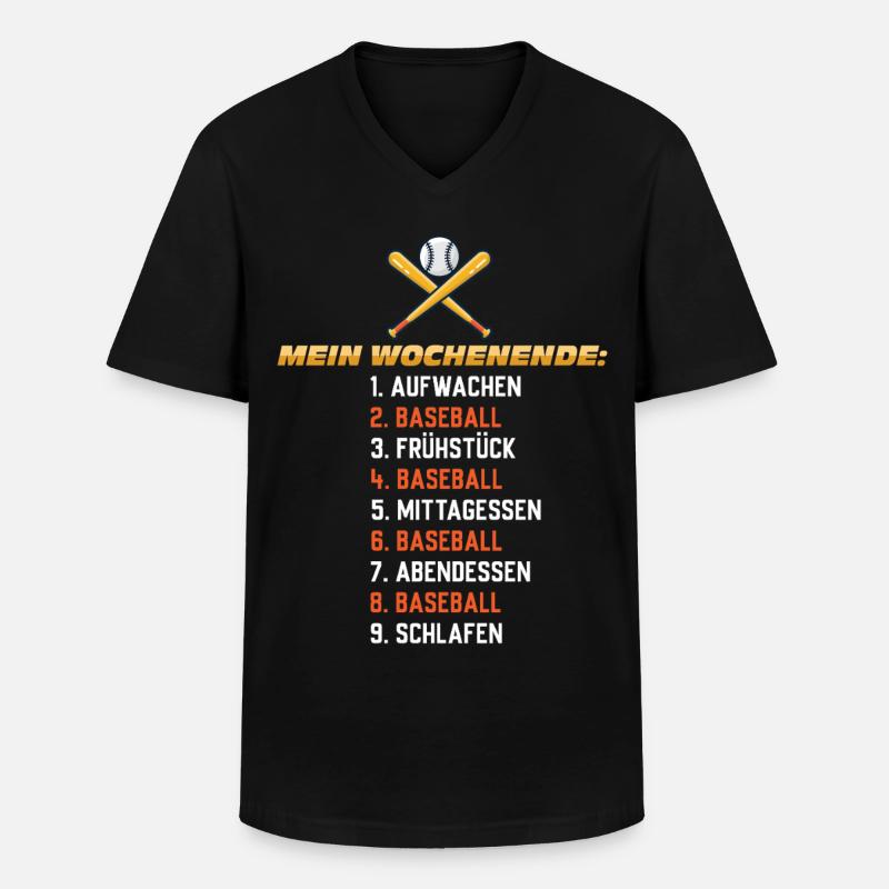 Baseball Wochenende – Mein Plan - Männer-T-Shirt mit V-Ausschnitt - Schwarz