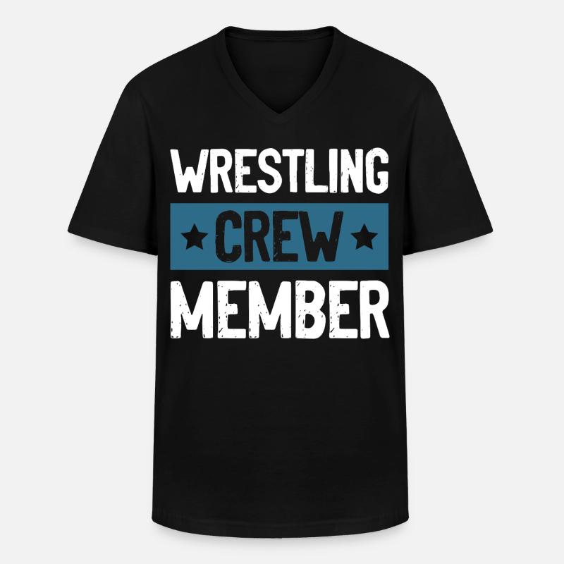 Wrestling Crew - Männer-T-Shirt mit V-Ausschnitt - Schwarz