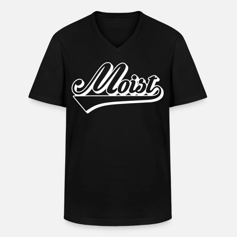 Mobiz Retro Script Logo - Men's V-Neck T-Shirt - black