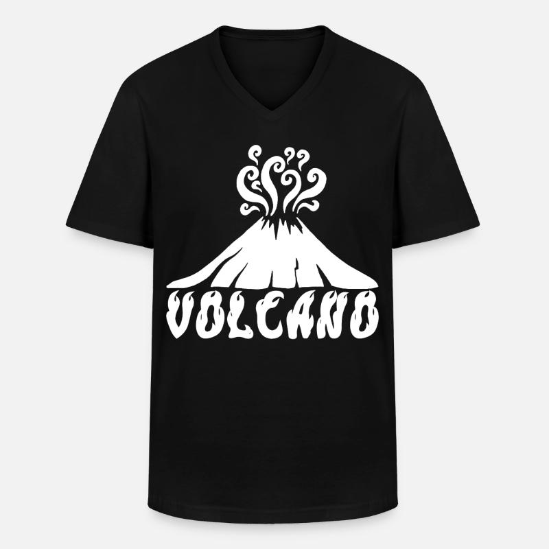 Weißer Vulkan - Männer-T-Shirt mit V-Ausschnitt - Schwarz