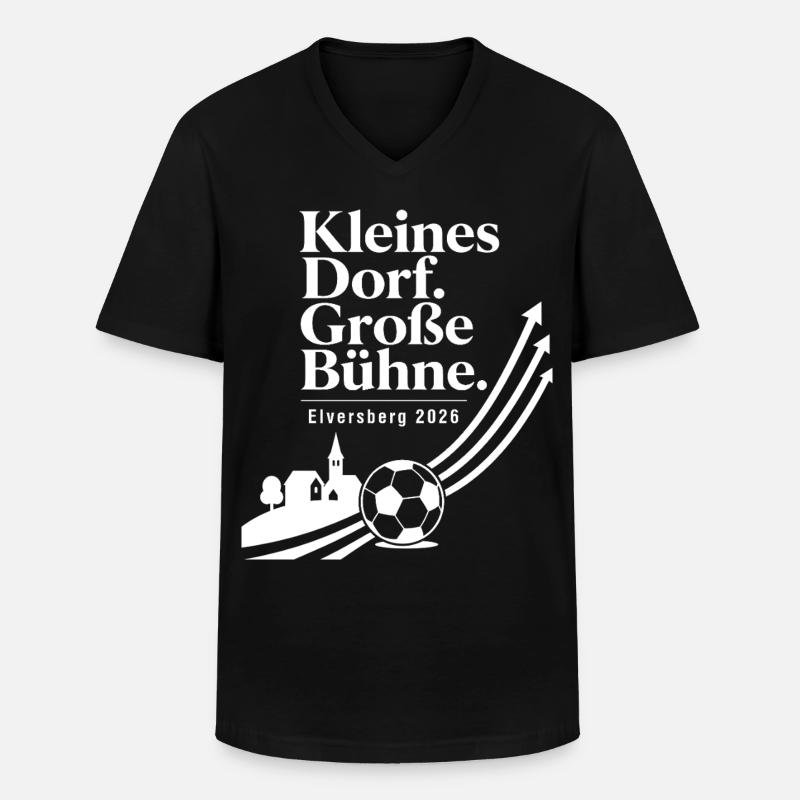 Kleines Dorf. Große Bühne. - Männer-T-Shirt mit V-Ausschnitt - Schwarz