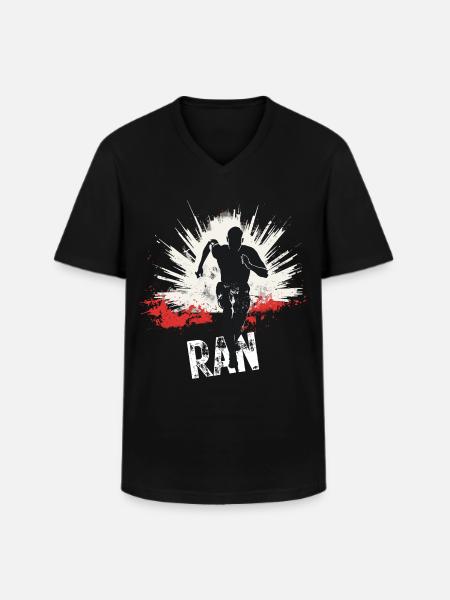 Running Jogging Runner Sprint Design - Men's V-Neck T-Shirt - black