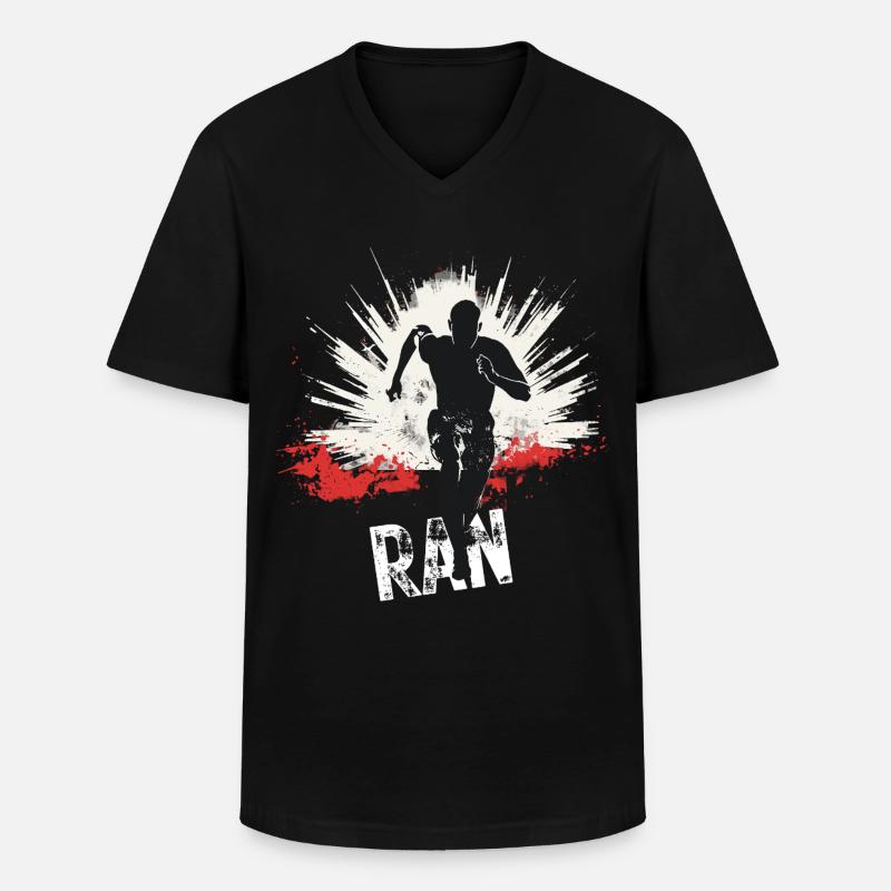 Running Jogging Runner Sprint Design - Men's V-Neck T-Shirt - black