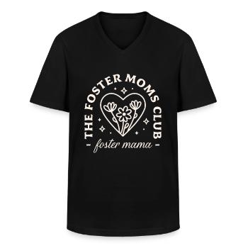 Foster care mom club mother - Men's V-Neck T-Shirt - black - Front - AI Model Male 178 dark (178cm)
