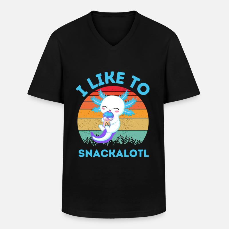 Kawaii Snackheld Bubble Tea - Männer-T-Shirt mit V-Ausschnitt - Schwarz