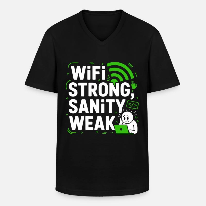 Remote Developer WiFi Strong Software Engineering - Männer-T-Shirt mit V-Ausschnitt - Schwarz
