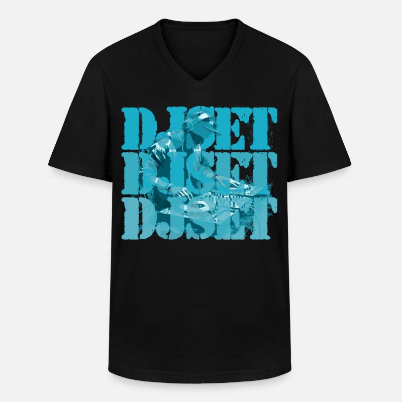 DJ Set - Männer-T-Shirt mit V-Ausschnitt - Schwarz