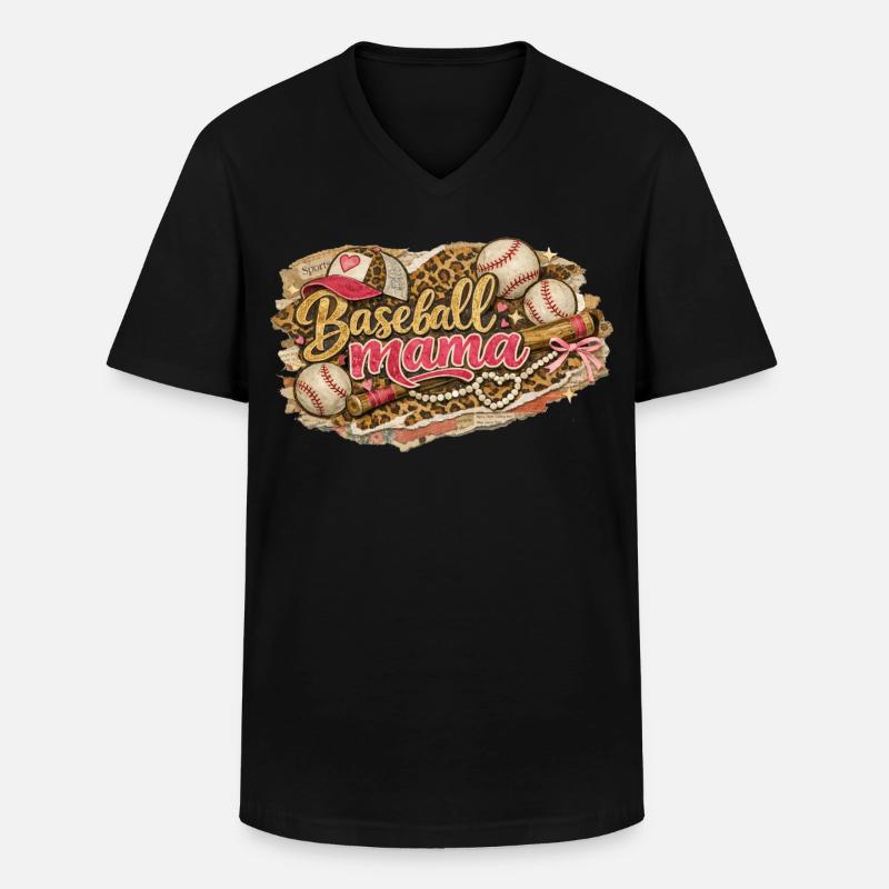 Baseball Mama Leopard – Grunge-Western-Stil - Männer-T-Shirt mit V-Ausschnitt - Schwarz