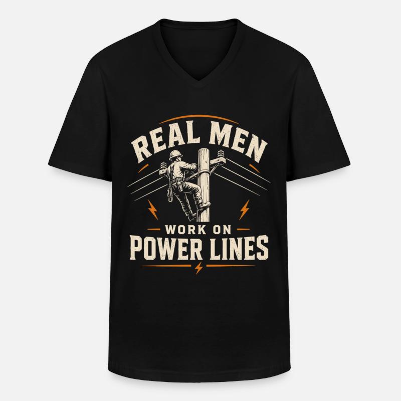 Electrician Engineer Technology Cable Design - Men's V-Neck T-Shirt - black