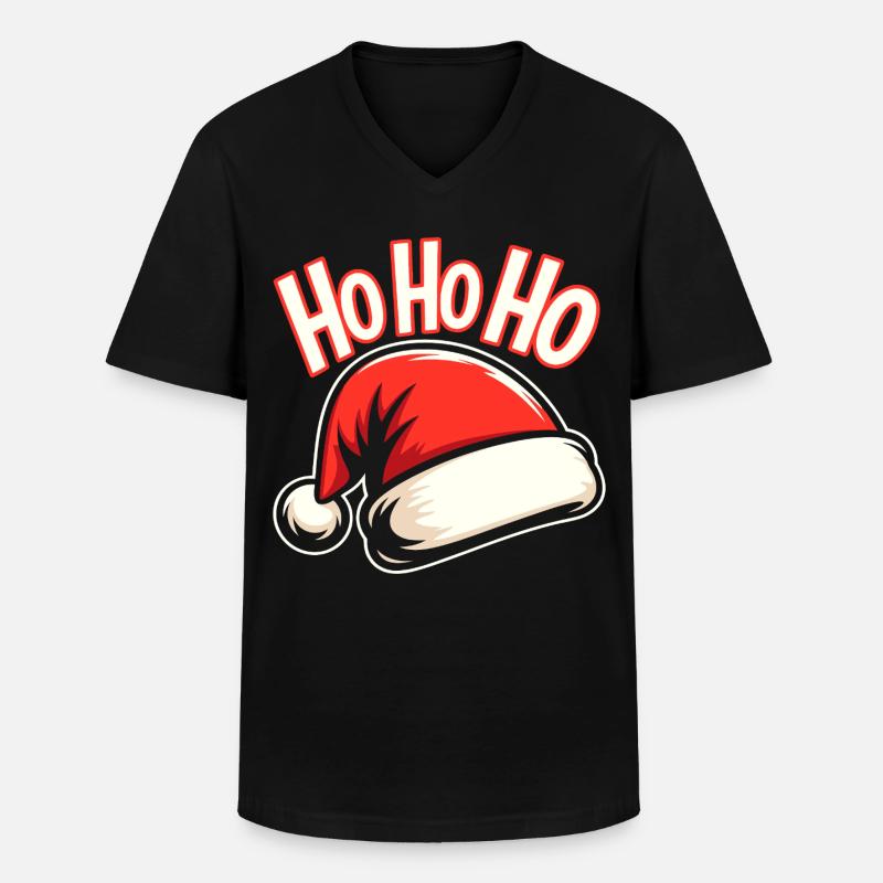 Xmas Santa Design - Männer-T-Shirt mit V-Ausschnitt - Schwarz