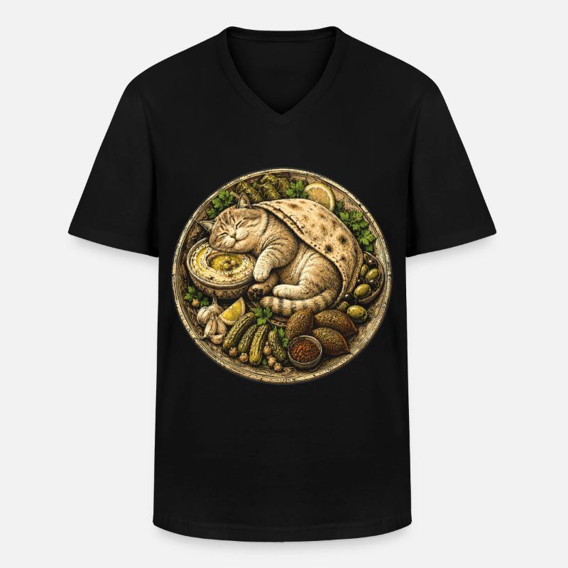 Liban Libanais - T-shirt col V Homme - noir