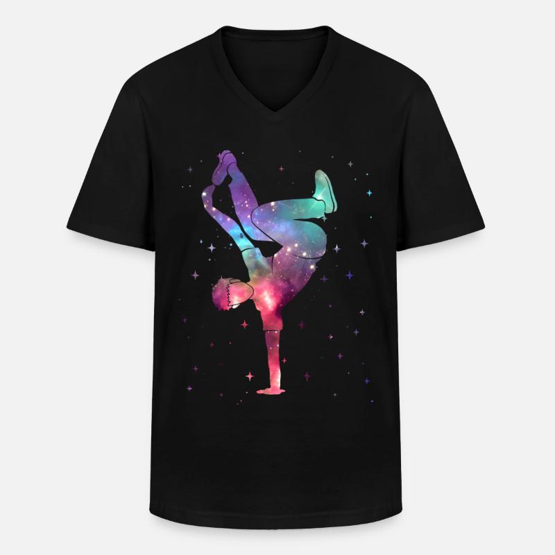 Breakdancing Breakdancer Weltraum Breakdance - Männer-T-Shirt mit V-Ausschnitt - Schwarz