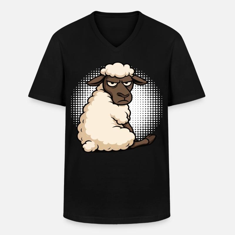 Schaf Schafe Schäfer Schafhalter Schafbock - Männer-T-Shirt mit V-Ausschnitt - Schwarz